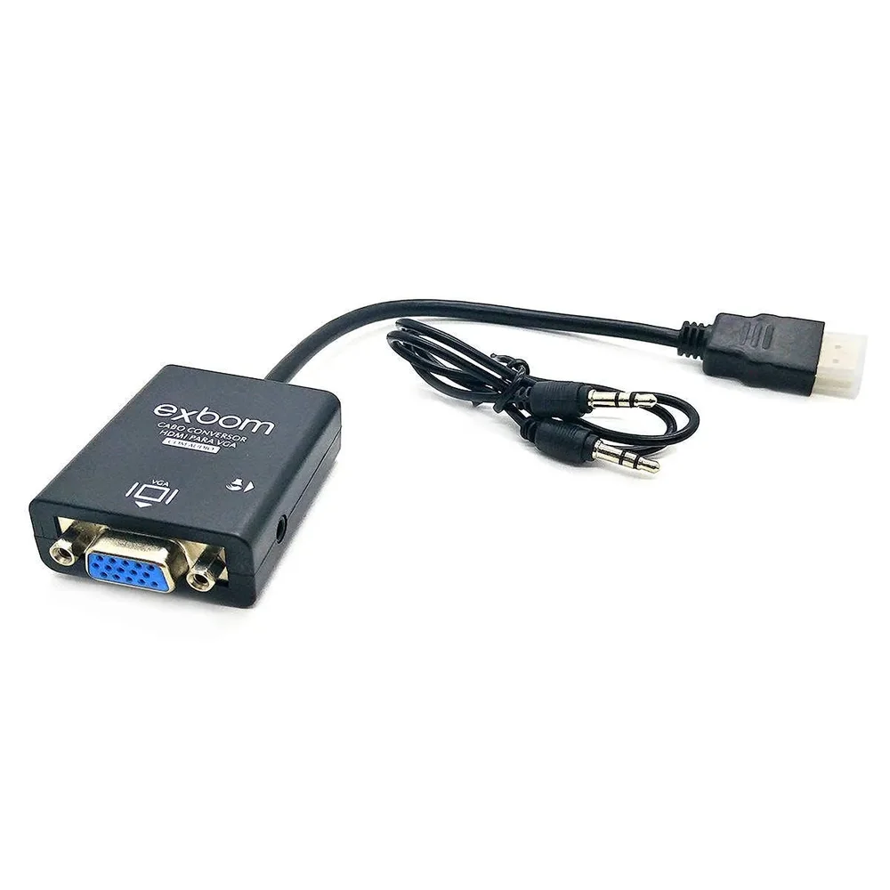 Cabo Conversor exbom HDMI-VGA com audio 1080p