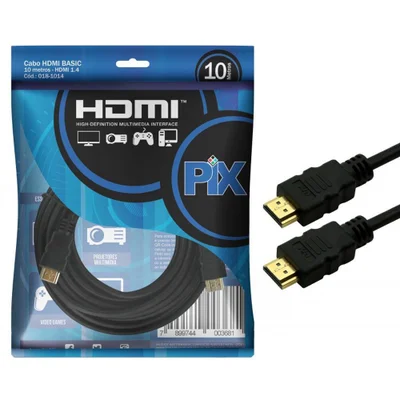 Cabo HDMI Pix, 10M, 1.4, 4K, Ultra HD, 15 Pinos - 018-1014