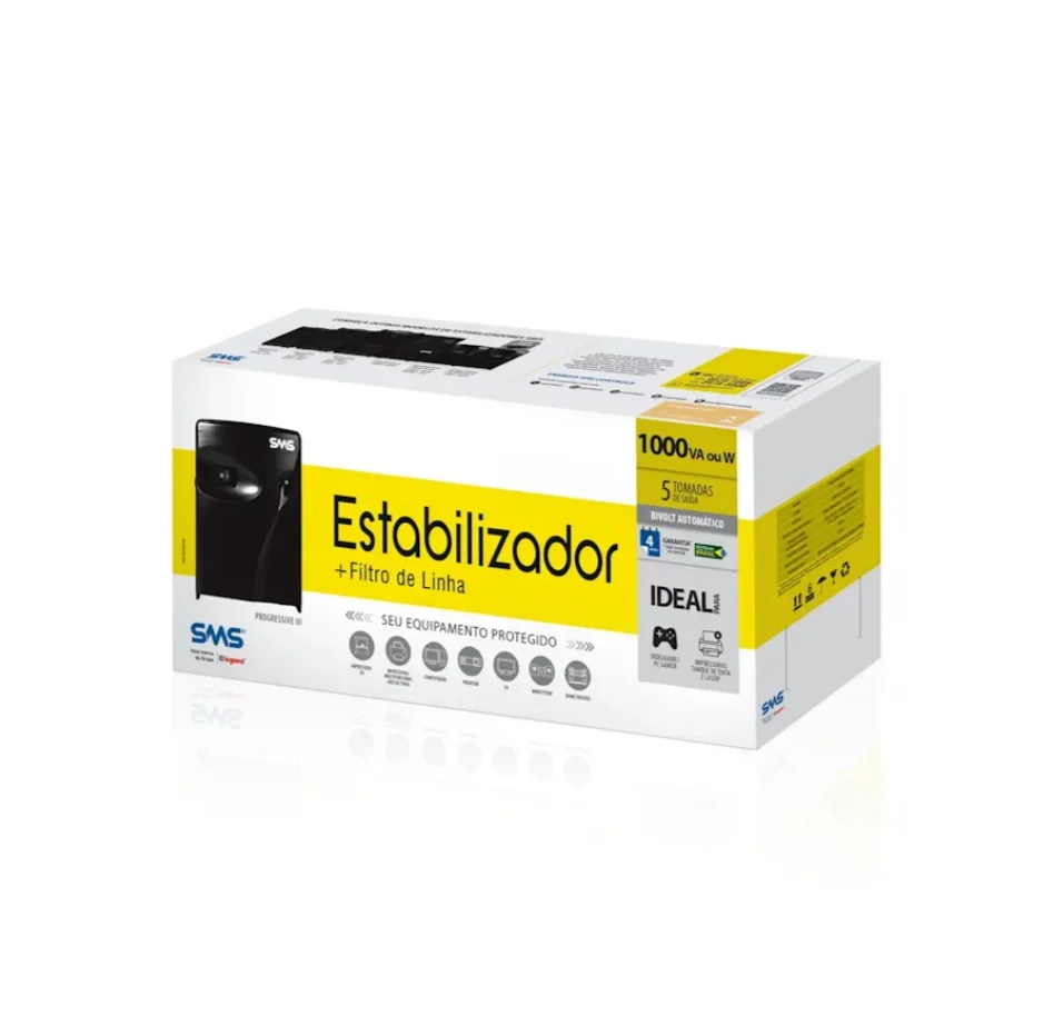 Imagem 2 de 5 do produto Estabilizador SMS Progressive III 1000VA Bivolt – Modelo 16216