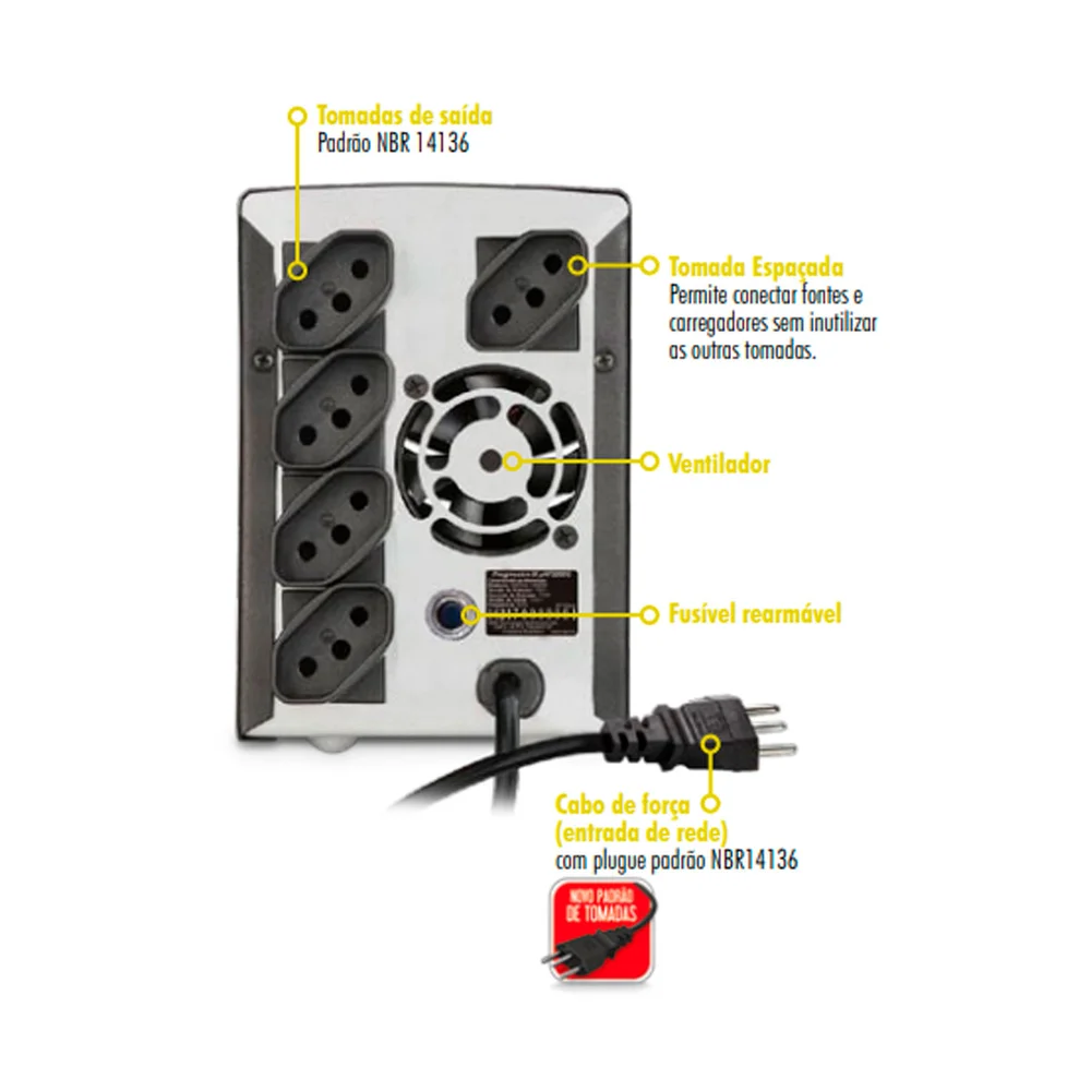 Imagem 3 de 5 do produto Estabilizador SMS Progressive III 1000VA Bivolt – Modelo 16216