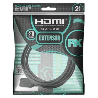 Cabo HDMI Pix Macho X HDMI Fêmea Extensor 4k HDR 018-9420 2m