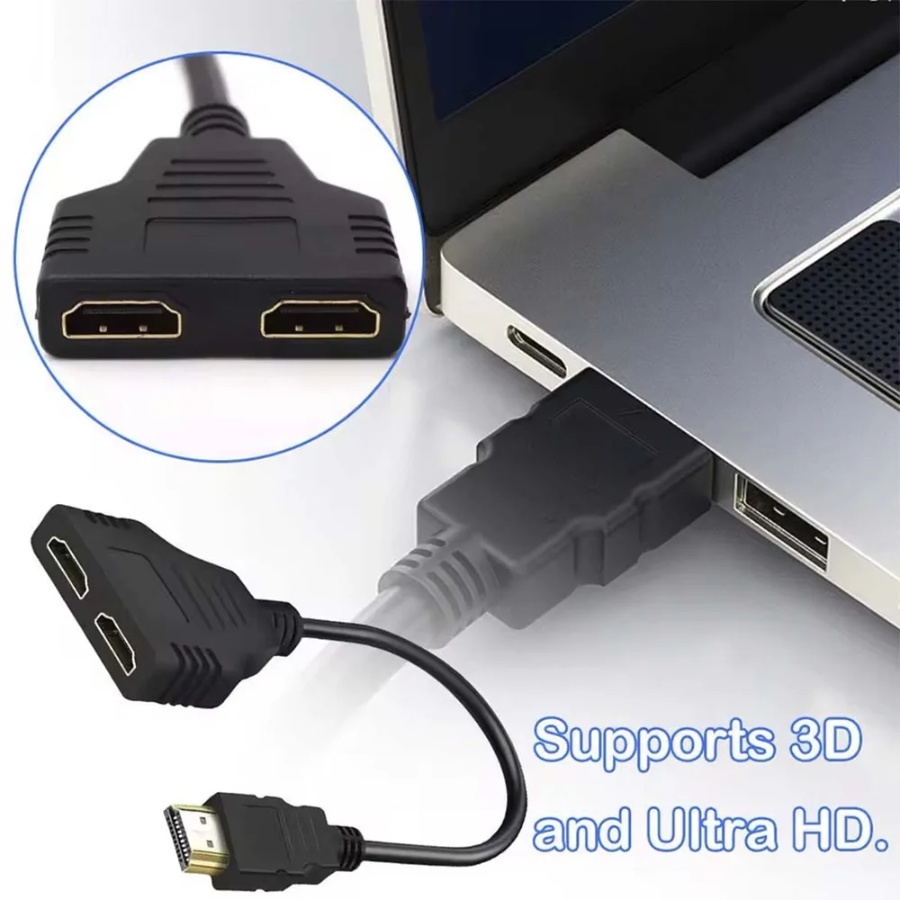 Imagem 4 de 5 do produto Cabo HDMI Divisor Splitter Duplicador Y HDMI 1x2 Xt-2010