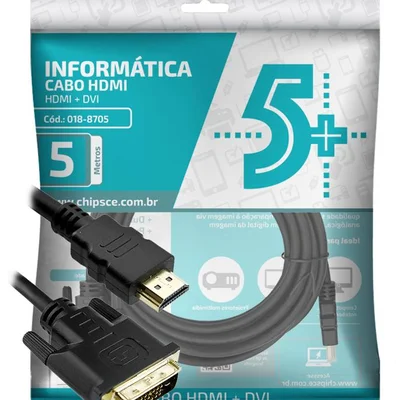 Cabo Conversor HDMI Macho X DVI-D 24+1 Macho, 5 Metros (Dvi-d M X Hdmi M)
