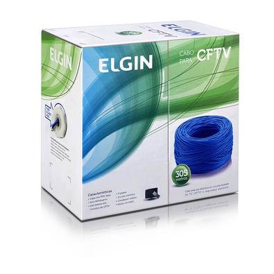 Cabo para CFTV 4 Pares / 8 Vias Azul, Caixa Com 305 Mts, Elgin - 46RCCFTVA305