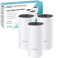 Kit 3 peças - Roteador Fast Wifi TP-Link Rede Mesh AC1200 Mbps Dual Band 2.4Ghz e 5.0Ghz 3 em 1 - DECO E4