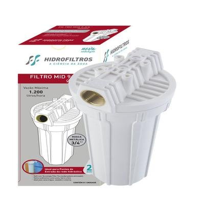 907-0011 - FILTRO MID 9.3/4 BRANCO FILTER FLUXSISTEMA PARA FILTRAÇÃO DE ÁGUA PARA CAIXA D?ÁGUA E CAVALETE.REDUZ A SUJEIRA COMO AREIA, BARRO E OUTROS S