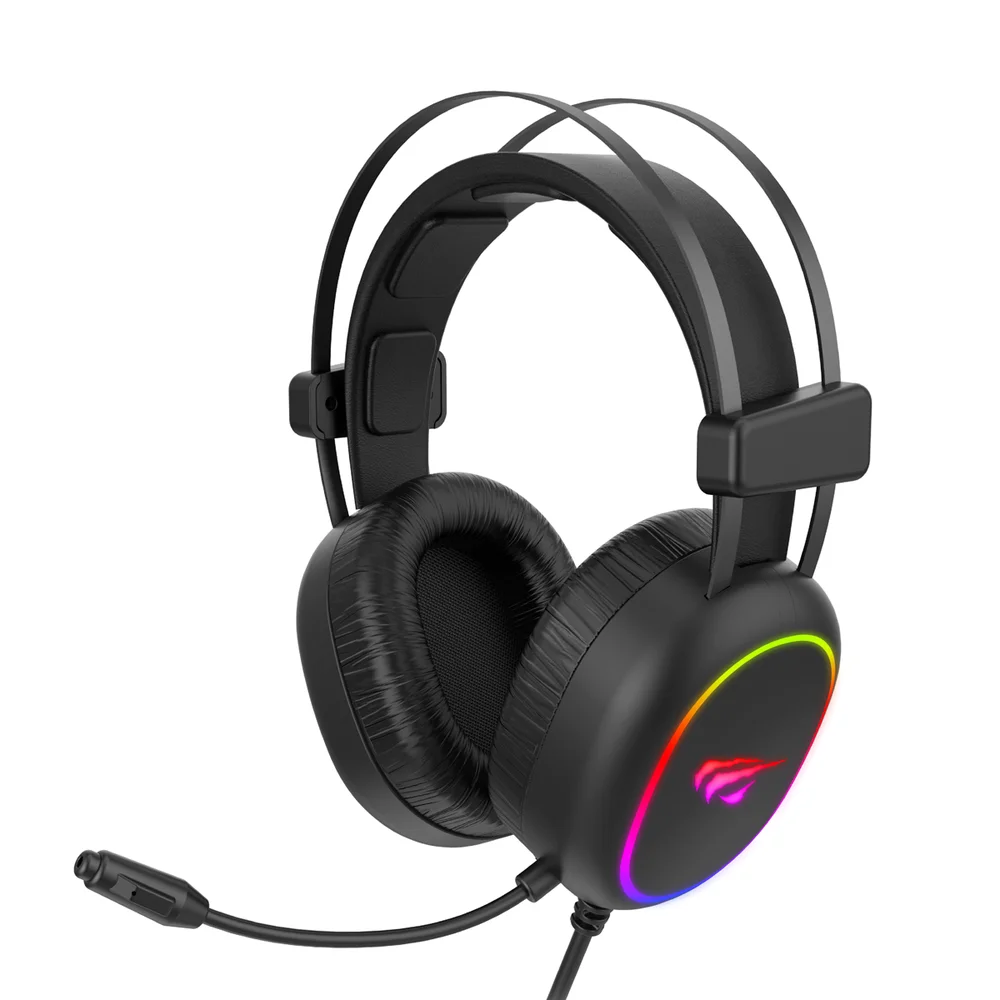 Imagem 3 de 5 do produto Headset Gamer Havit H2016d, RGB, Drivers 50mm, Com Cabo 2 P2 3.5mm, 7.1 Surround, Para Pc, Preto