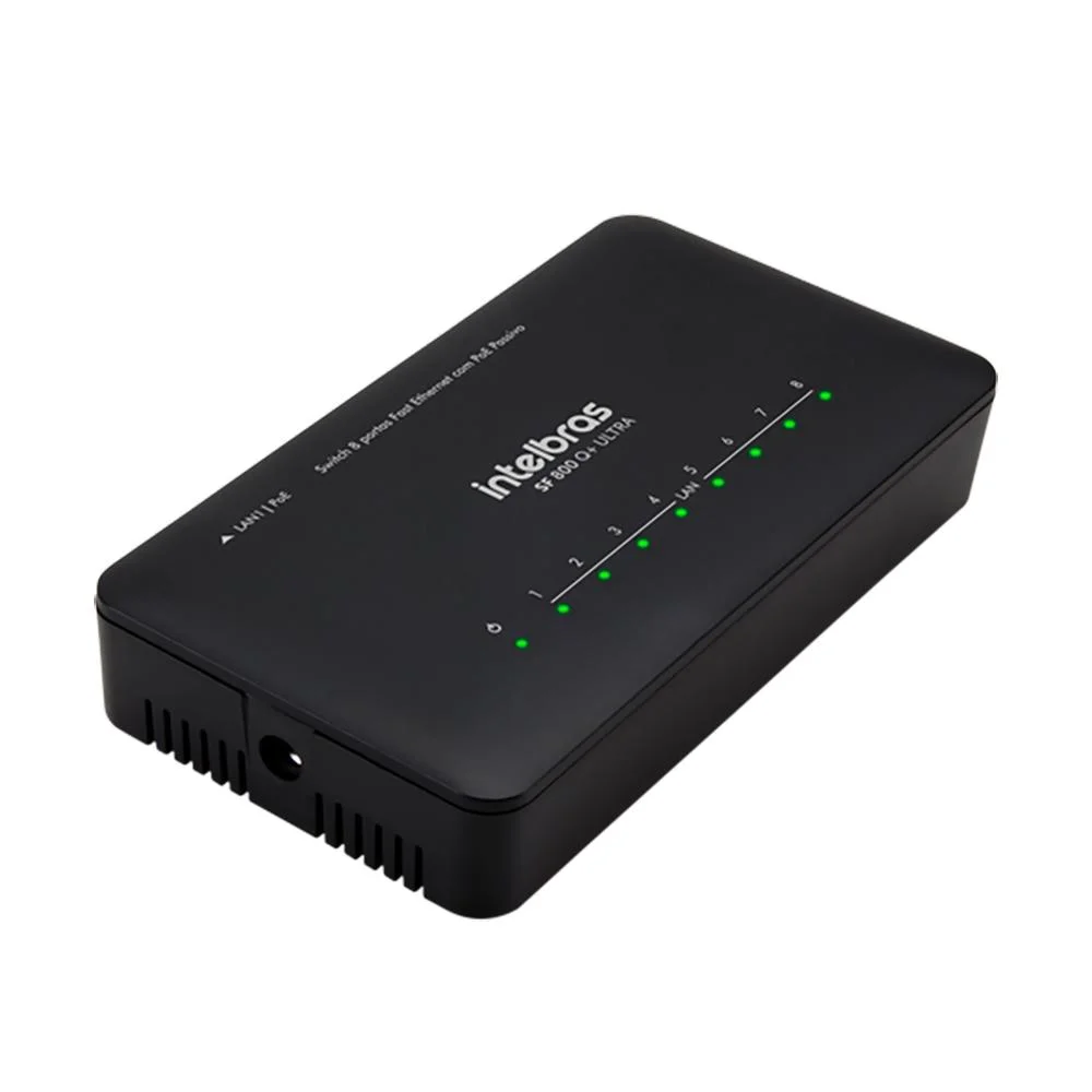 Imagem 2 de 5 do produto Switch Intelbras Sf800q 4760050 8 Portas Ultra 2w Preto