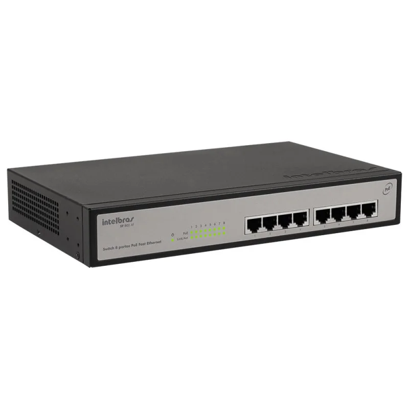 Imagem 3 de 4 do produto Switch Intelbras Sf802af 8 Portas 10/100 Poe - 4760004
