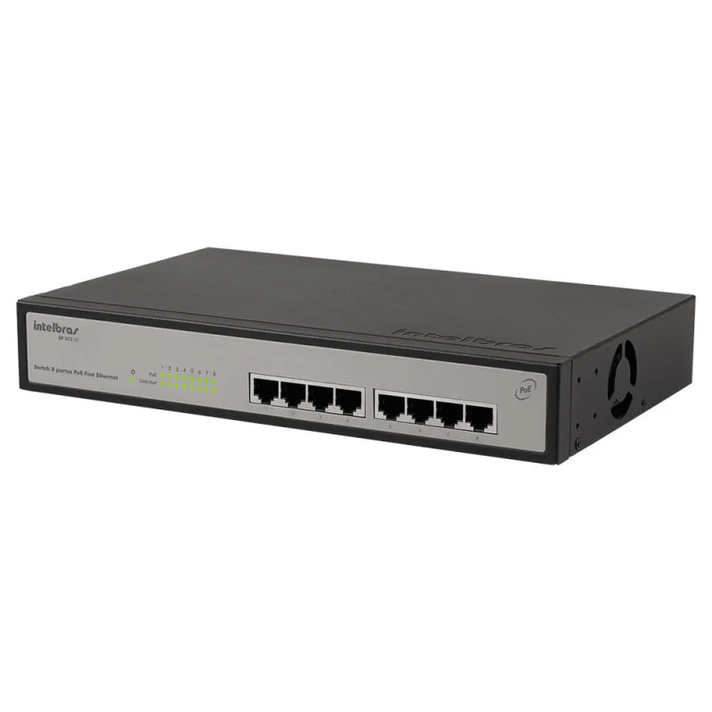 Imagem 4 de 4 do produto Switch Intelbras Sf802af 8 Portas 10/100 Poe - 4760004