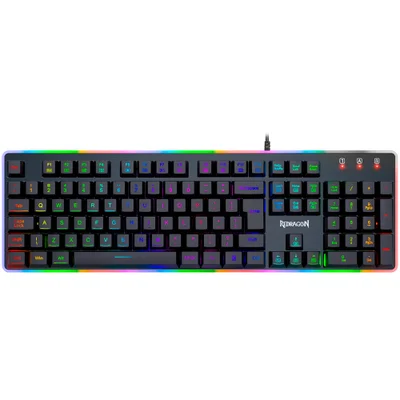 Teclado Gamer Redragon Membrana Dyaus 2, ABNT2, RGB, 11 Teclas Multimídia, Preto - K509RGB