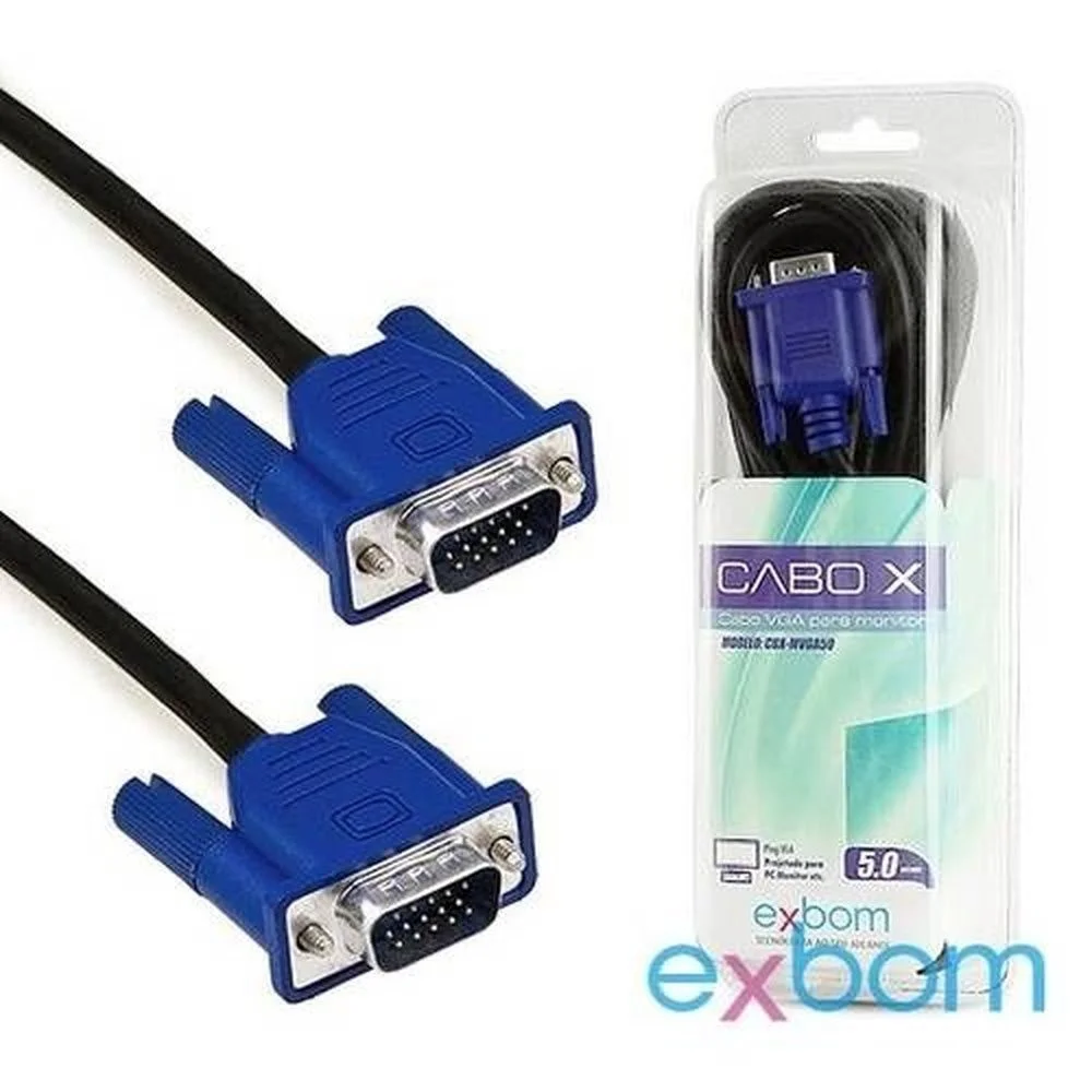 Imagem 3 de 3 do produto Cabo VGA Exbom, Macho, 5 Metros - Cbx-Mvga50