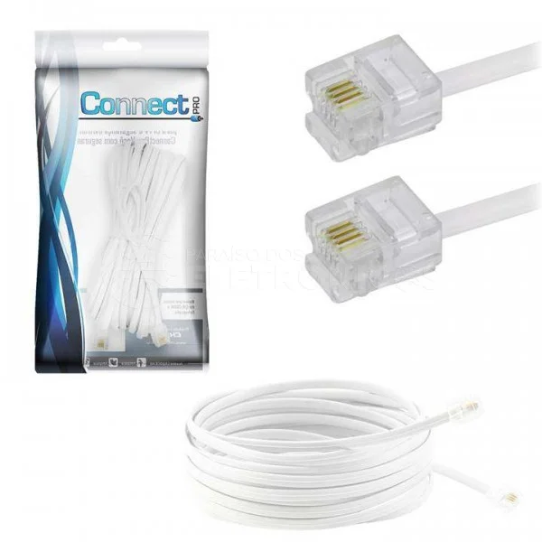 Imagem 2 de 2 do produto Cabo telefone liso 2 metros - branco