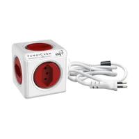 Filtro de Linha PowerCube Bivolt, Com 5 Tomadas 10A, Com Proteção Infantil, Cabo 3 metros, Branco e Vermelho, PWC-X5/3M, ELG