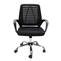 Cadeira De Escritório Diretor Tela Mesh Simples Com Sistema Relax Giratória Ribs Preta