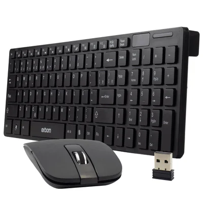 Kit Teclado E Mouse Sem Fio Exbom Bk-S1000, 1600 DPI, Wireless, Preto