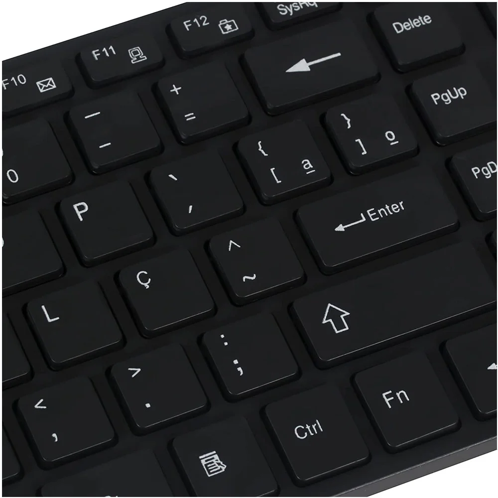 Imagem 2 de 5 do produto Kit Teclado E Mouse Sem Fio Exbom Bk-S1000, 1600 DPI, Wireless, Preto