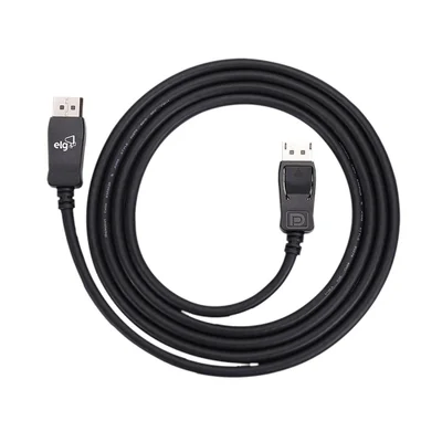Cabo Displayport V1.4 Alta Performance, Ultra Hd 8k 60hz E 4k 144hz, Suporta Áudio Dolby 7.1, 2 Metros, Preto, Dp1420, Elg
