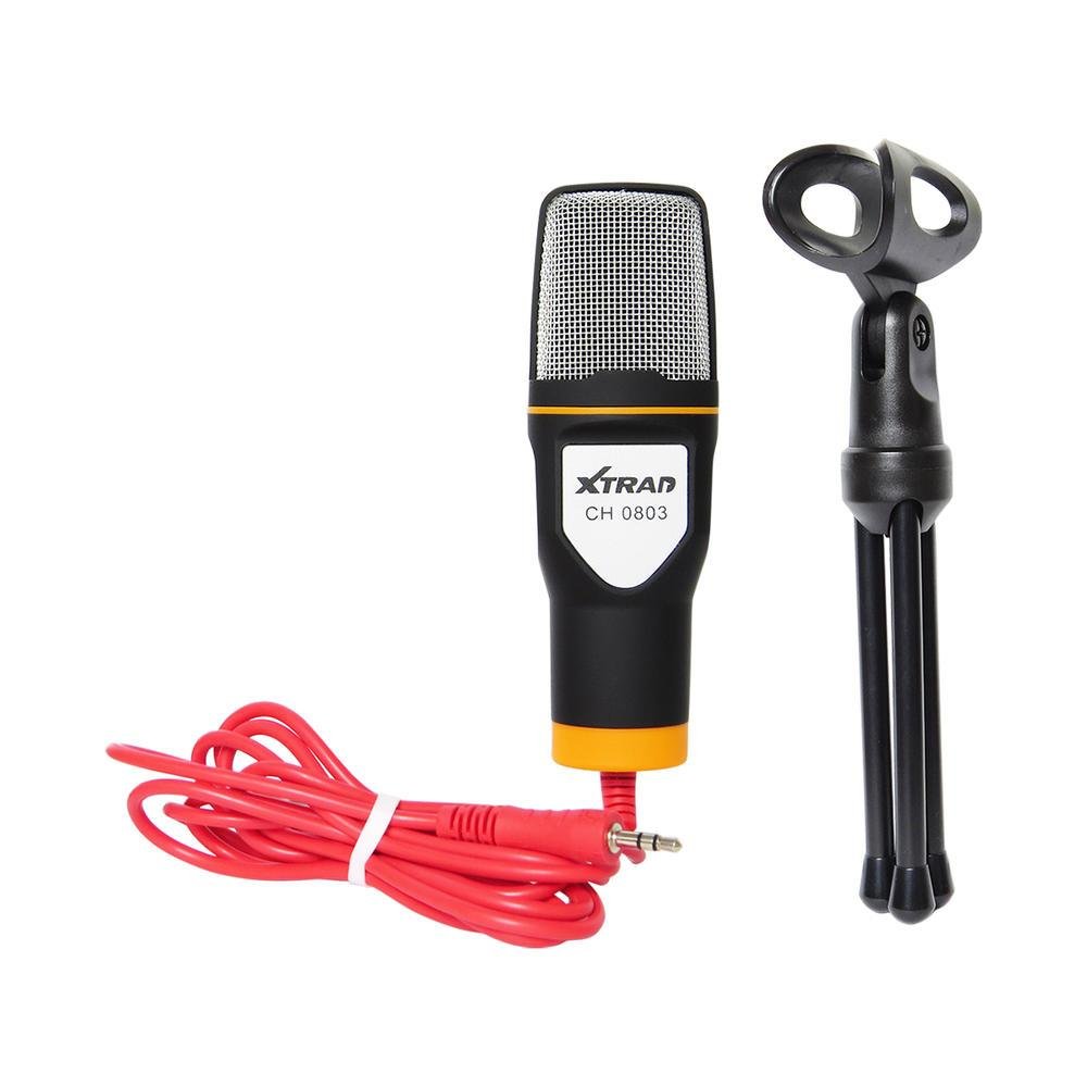 Microfone Condensador Com Suporte Tripé Xtrad