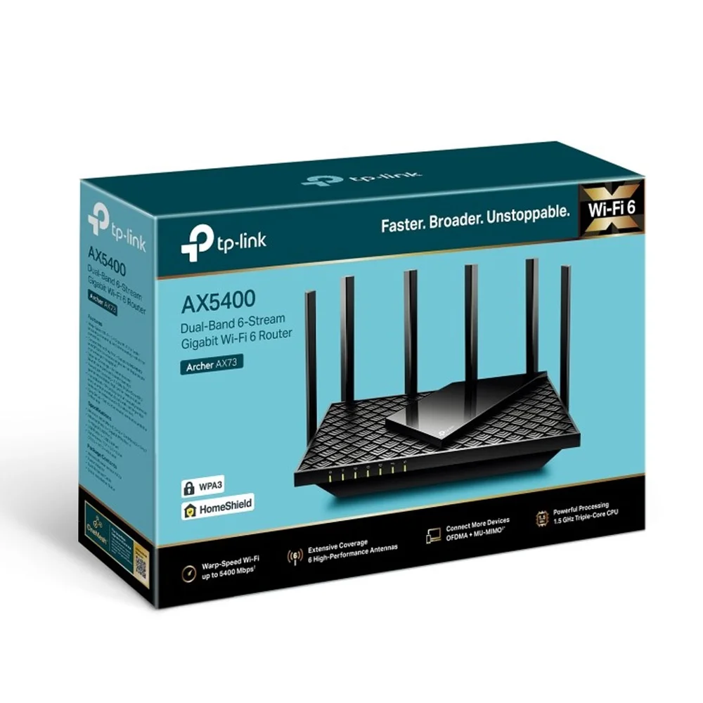 【Nia】TP-Link AX73(AX5400) 【新品未開封】 Roteador WiFi 6 Gigabit Ax5400 Dual KaBuM