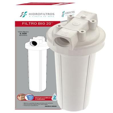 FILTRO BIG 20Ideal para instalar no ponto de entrada de condomínios, residências a até mesmo piscinas. O filtro big reduz sedimentos suspensos na água
