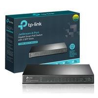 Switch 8 Portas 10/100/1000 + 2 Slots Gigabit T1500G-10PS TL-SG2210P TP LINKO Switch Smart PoE Gigabit TL-SG2210P da TP-LINK é equipado com 8 portas G