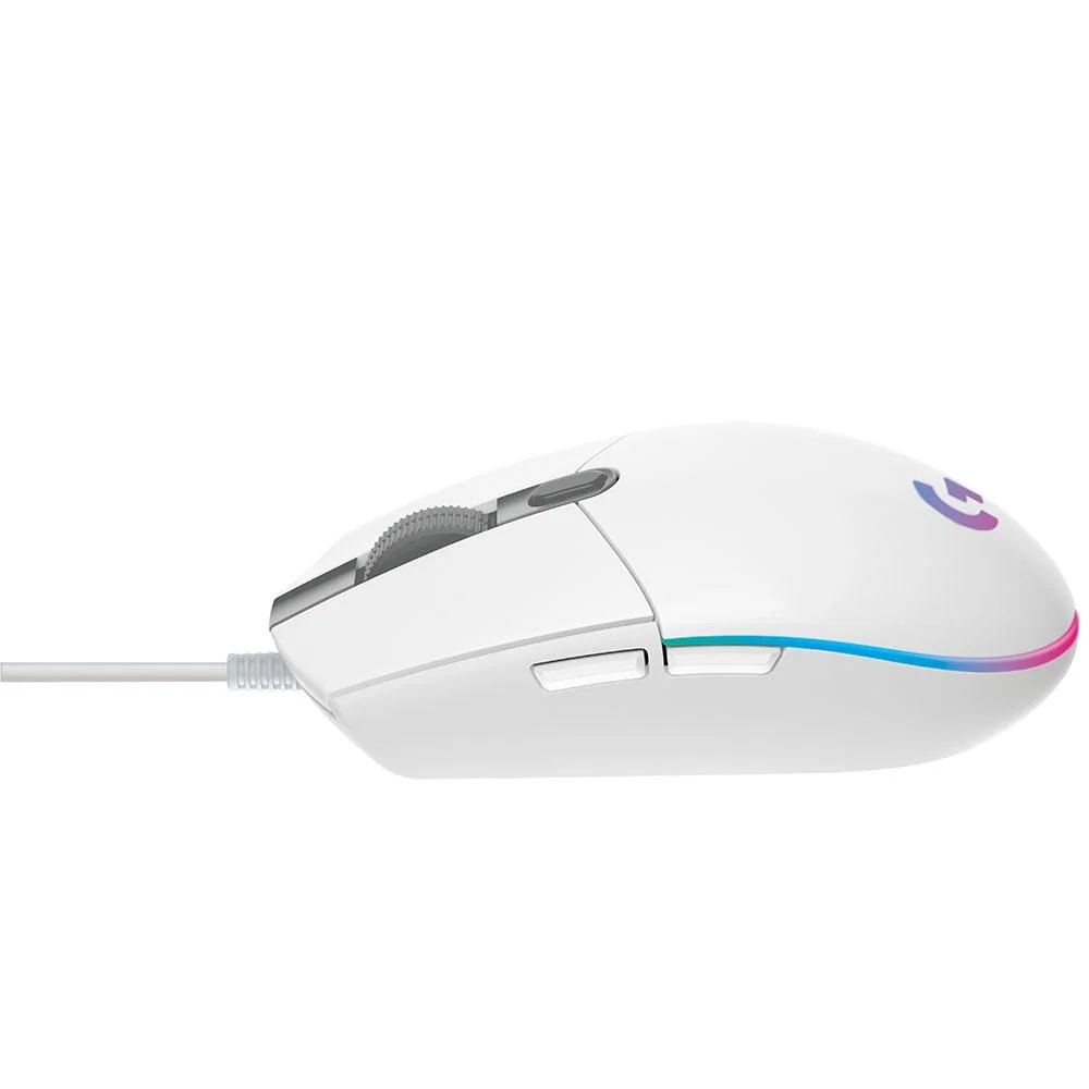 Imagem 2 de 5 do produto Mouse Gamer Logitech G Óptico 8000DPI 6 Botões - G203 Lightsync - Branco