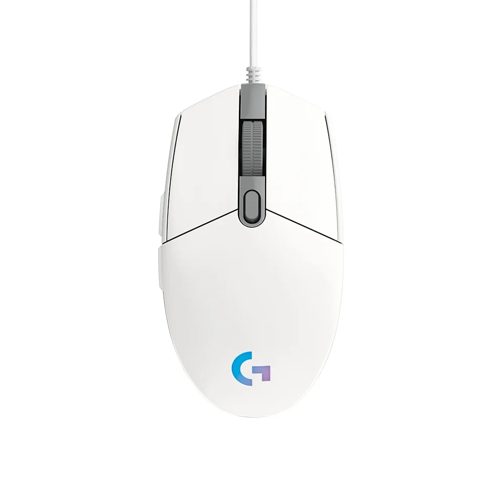 Imagem 5 de 5 do produto Mouse Gamer Logitech G Óptico 8000DPI 6 Botões - G203 Lightsync - Branco