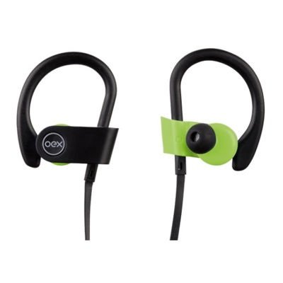 Fone De Ouvido Esportivo Oex Move Hs303, Bluetooth Para Corrida, Preto E Verde