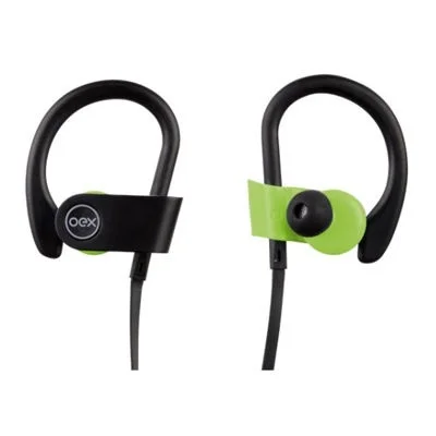 Fone De Ouvido Esportivo Oex Move Hs303, Bluetooth Para Corrida, Preto E Verde