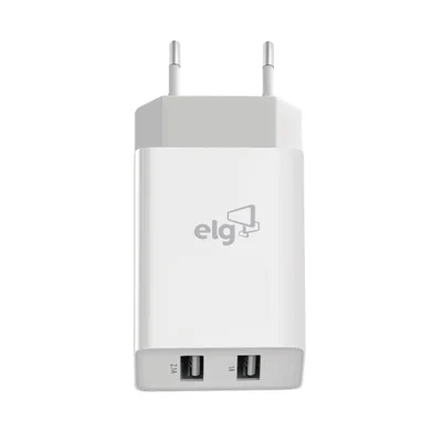 Carregador de Parede, Elg,Universal, Usb, Branco e Cinza - WC124A