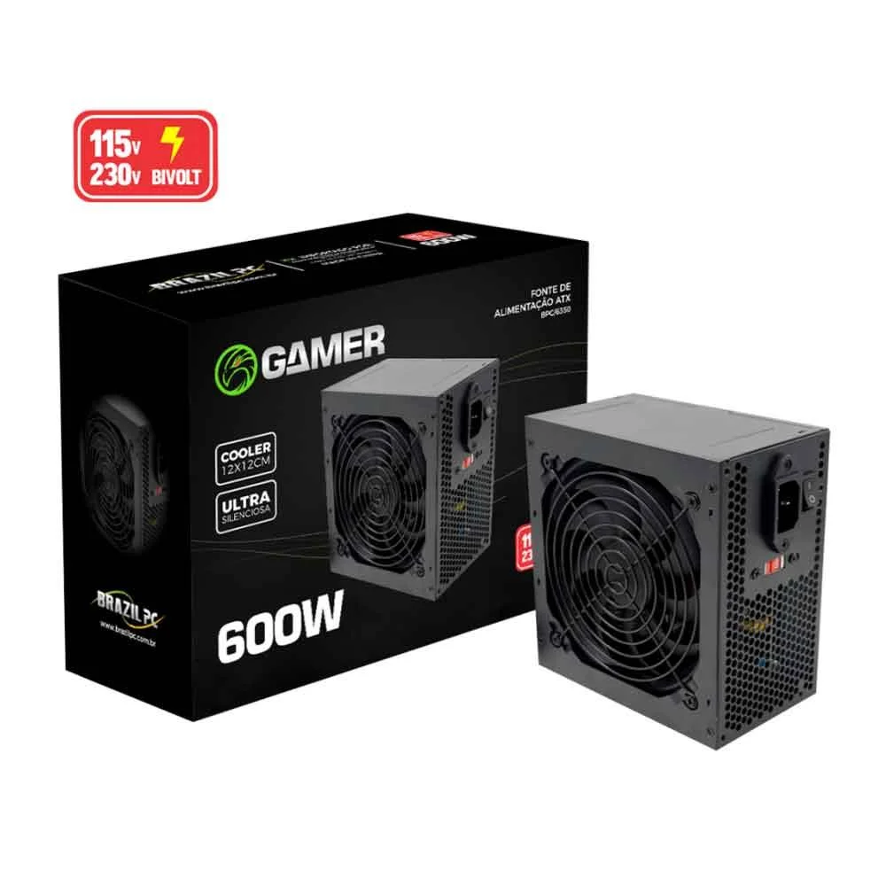 Imagem 4 de 5 do produto Fonte Brasil Pc, ATX, 600W Real, 24 Pinos Box - Bpc/6350