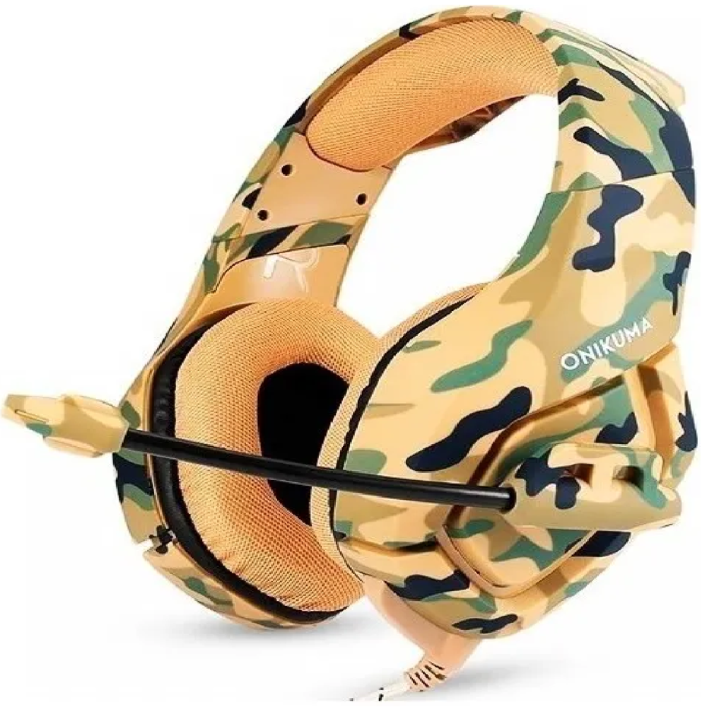 Headset Onikuma Gamer K1b, Camuflado, Verde E Bege, Ps4/xbox One/pc