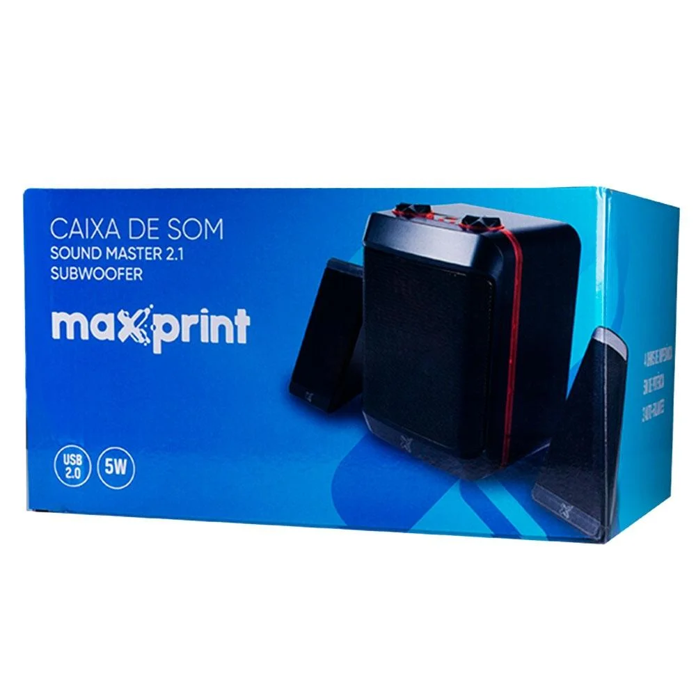 Imagem 3 de 4 do produto Caixa De Som Maxprint Sound Master 2.1, RMS, USB 2.0, 5W - 60000028