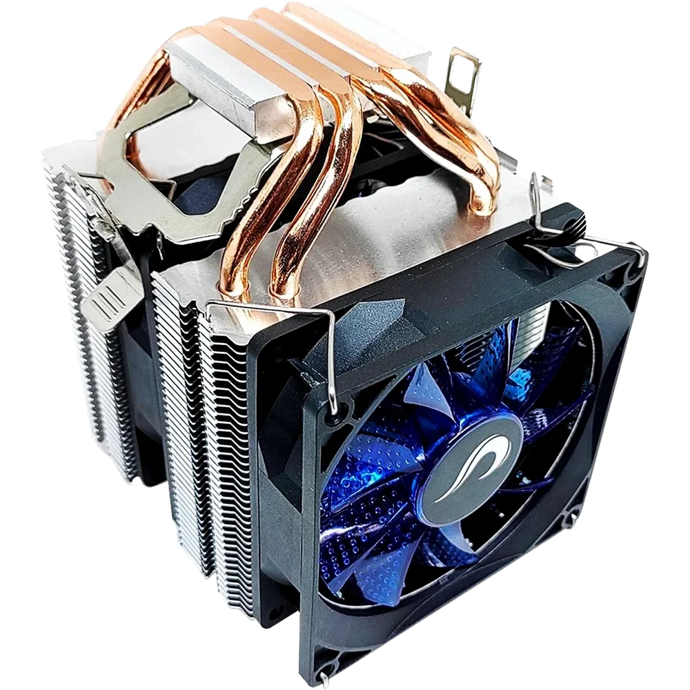 Imagem 2 de 5 do produto Cooler Para Processador Rise Mode G700, LED Azul, Dual FAN 90mm - RM-AC-07-FB.