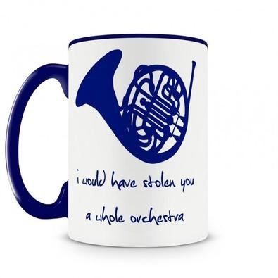 Caneca how i met your mother blue horn azul Uma das demonstrações de amor, mais fofinha de todas. Eu não sei vocês, mas amaria receber uma trompa. A