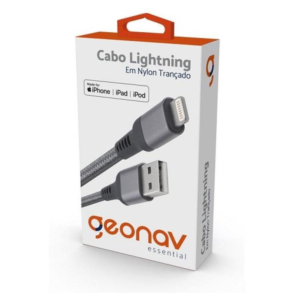 Imagem 2 de 2 do produto Cabo Micro Usb, Nylon Trançado, 1mt, Cinza Escuro