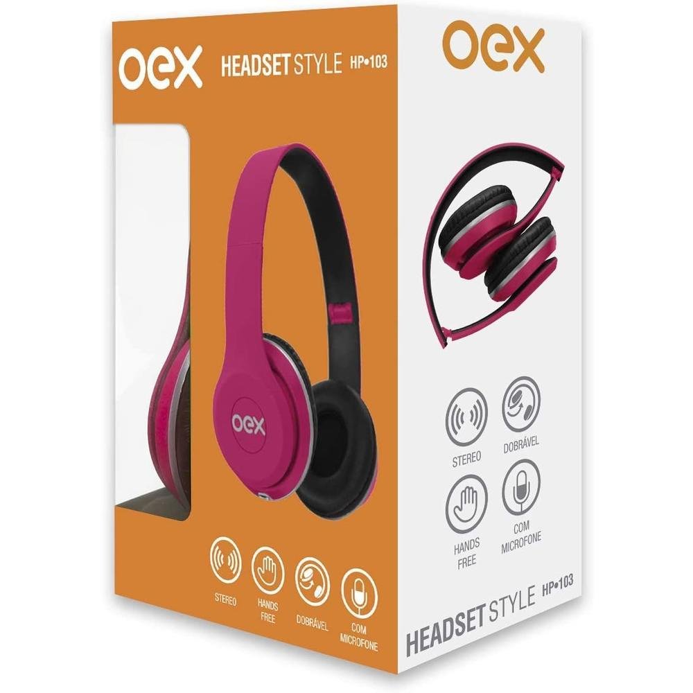 Hedi Owensピンクxs Fone De Ouvido Oex Hp103 Headphone Com Microfone