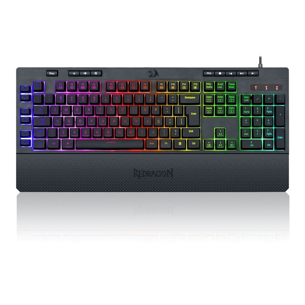 Teclado Gamer Redragon Shiva, RGB, Preto, Switch Membrana, ABNT2 - K512rgb