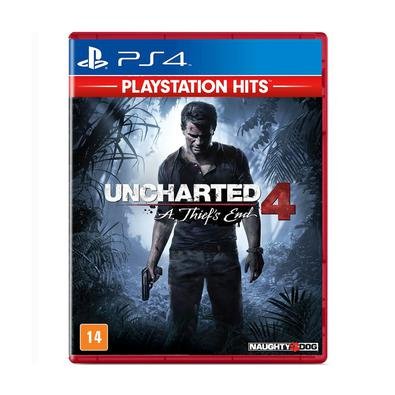 Jogo Uncharted 4: A Thief's End - PS4 · O jogo Uncharted 4 A Thief's End Hits é mais um clássico que não pode faltar na sua coleção. · O game de ação