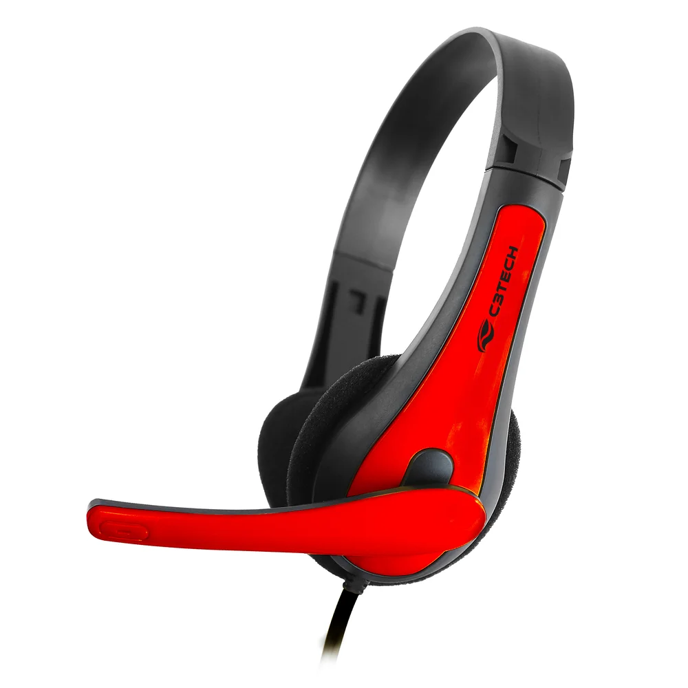 Imagem 4 de 5 do produto Headset Gamer C3tech C/microfone P2 Preto E Vermelho Ph-30bk
