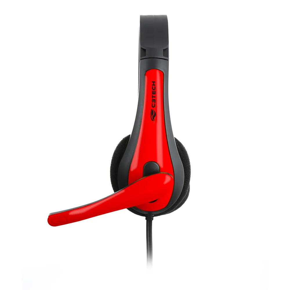 Imagem 5 de 5 do produto Headset Gamer C3tech C/microfone P2 Preto E Vermelho Ph-30bk