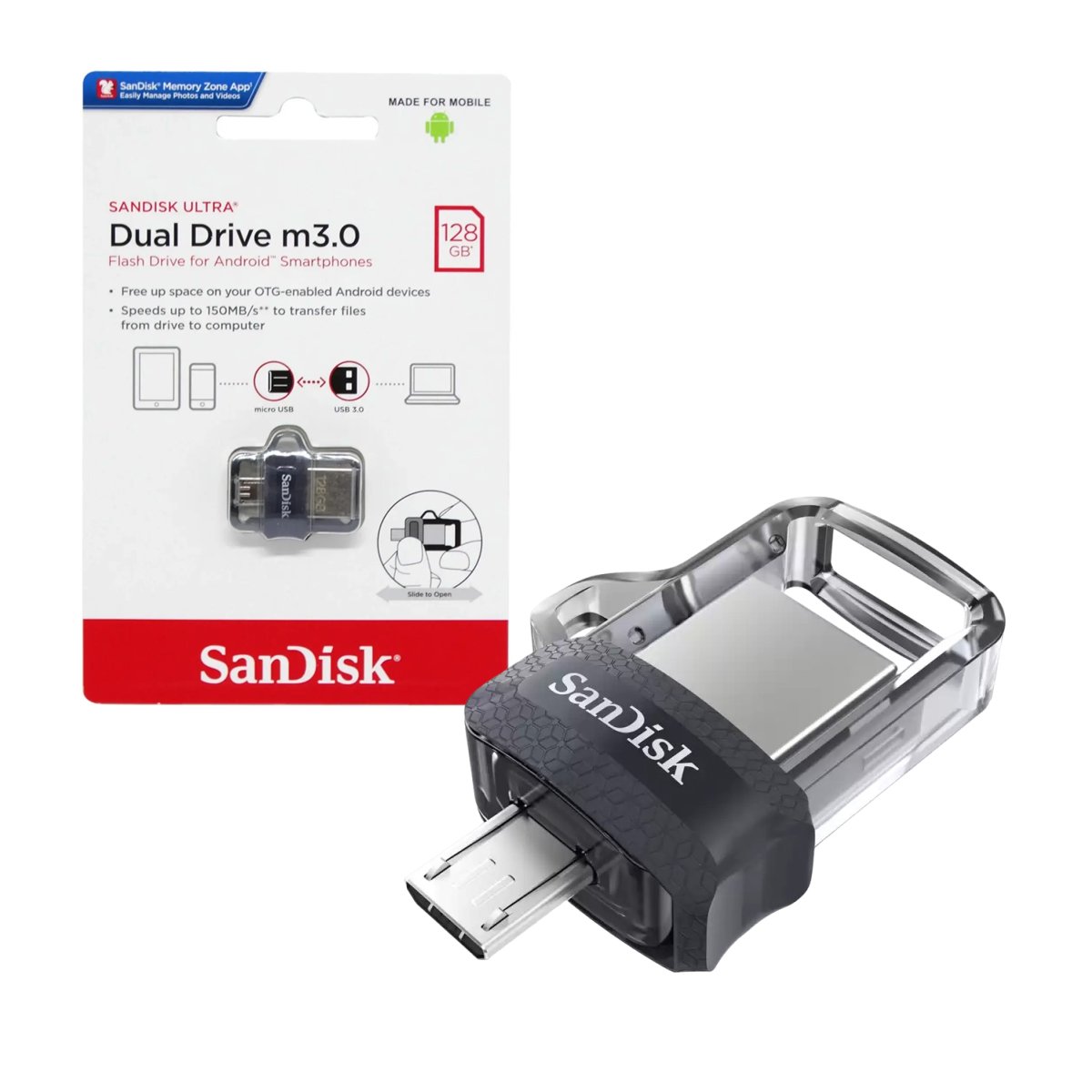 Pen Drive 128GB Usb 3.0 Ultra Dual Drive Otg  150mbs Leit  Sddd3-128g-g46 Sandisk