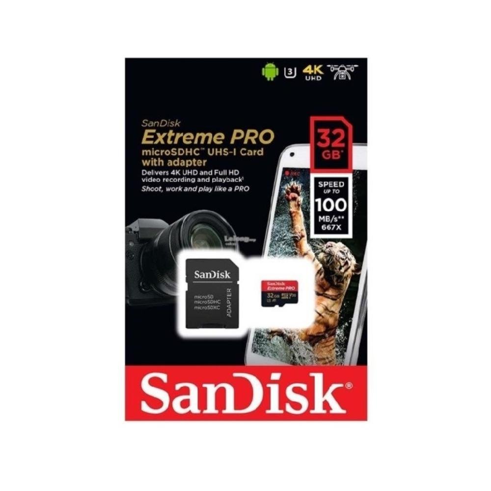 Cartão Microsd Extremepro 100mb/s 32gb +adp Sandisk