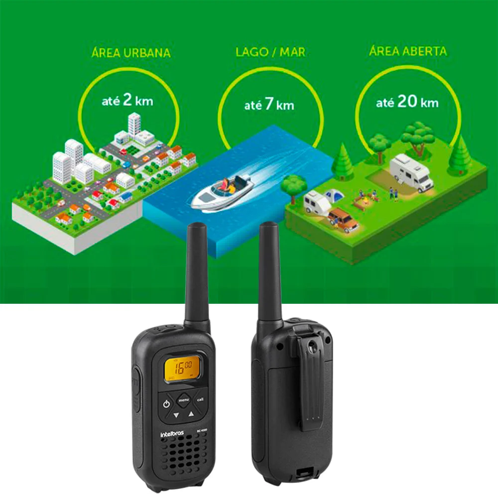 Imagem 5 de 5 do produto Radio Comunicador Intelbras, RC4000, KIT Com 02 Radios, 26 Canais, Visor Luminoso - 4528103