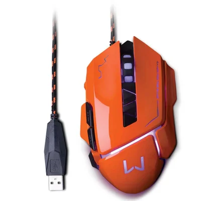 Mouse Gamer Multi Warrior, LED, 3200 DPI, 7 Botões, Laranja - MO263