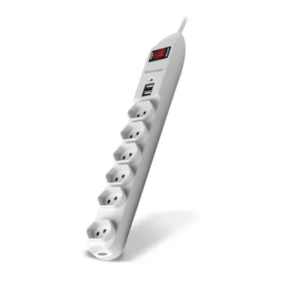 Filtro Linha Multi Wi251 6 Tomadas E 2 Entradas USB 5v Bivolt