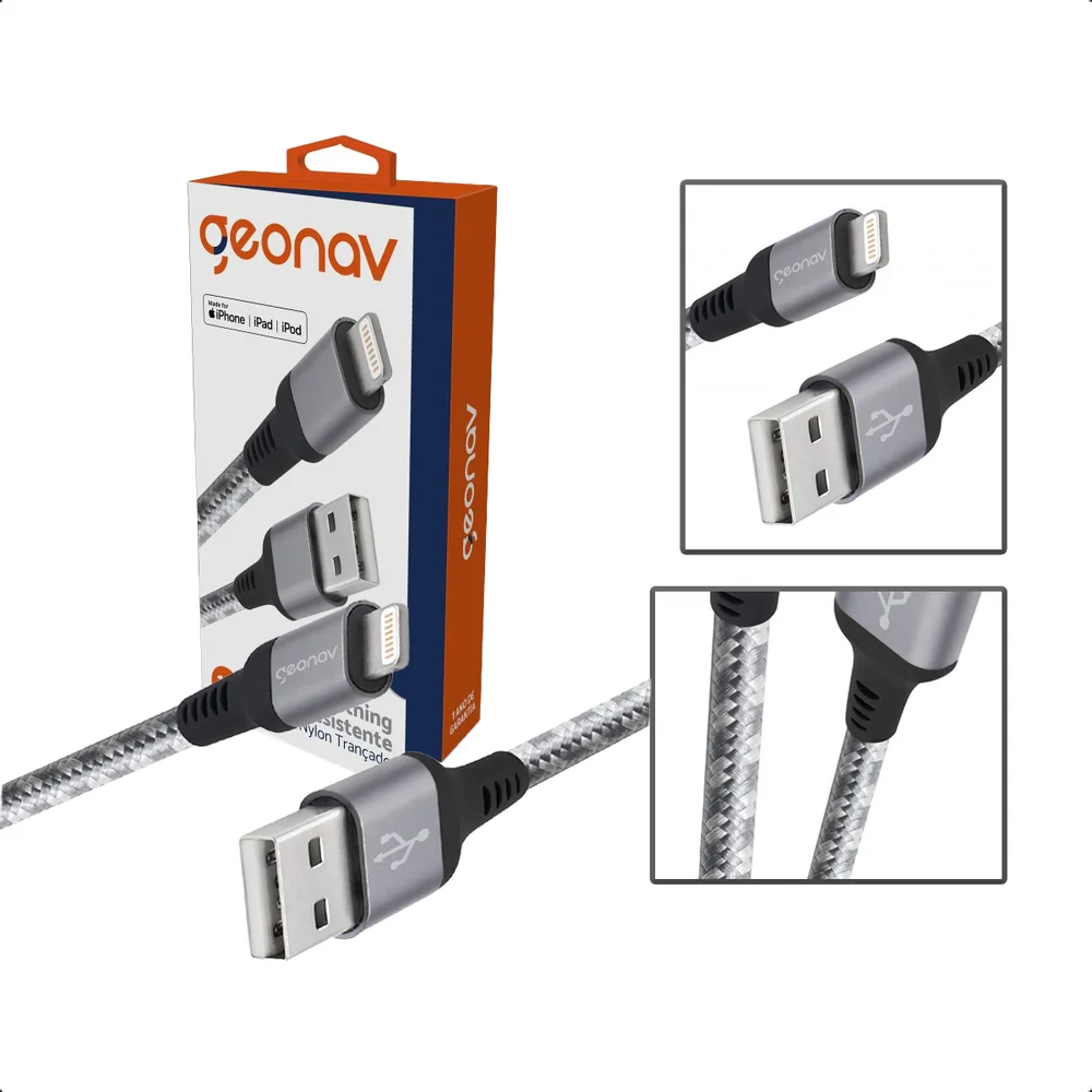 Imagem 2 de 5 do produto Cabo Iphone Geonav Titanium