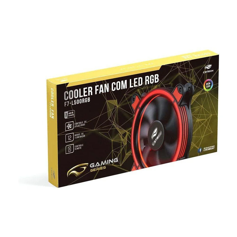 Imagem 2 de 5 do produto Cooler FAN C3Tech, RGB LED - F7-l500RGB