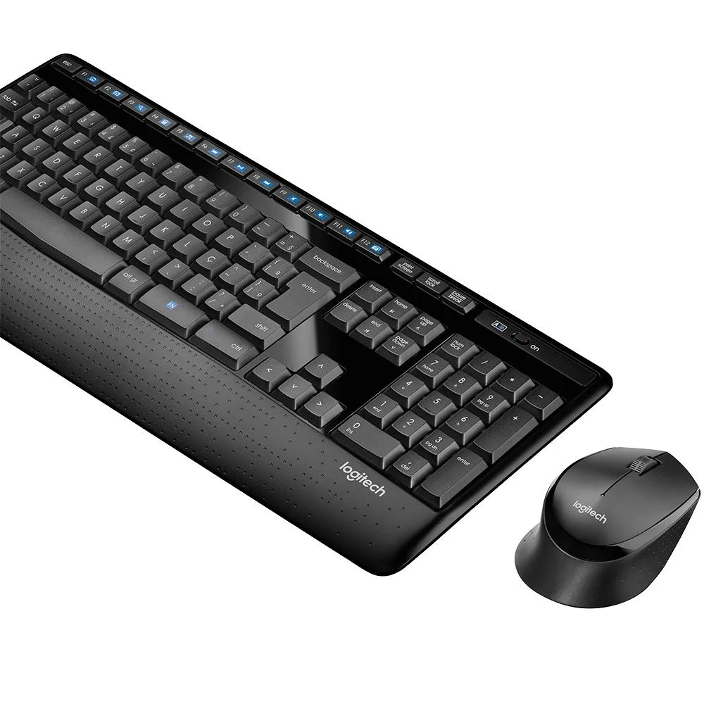 Imagem 3 de 5 do produto Kit Teclado e Mouse Logitech Mk345, Sem Fio, ABNT2, Preto - 920-007821